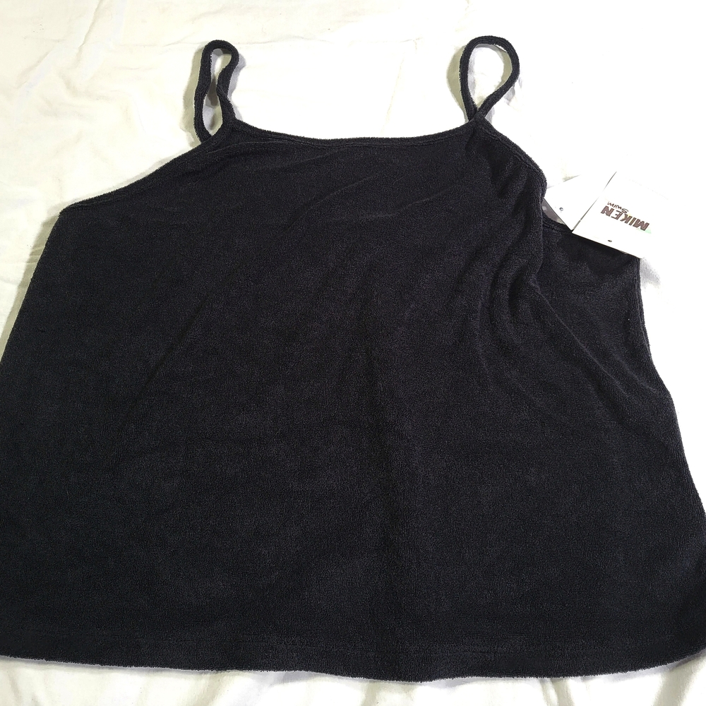 Miken Women's Black Swim Coverup Tank Terrycloth Nwt Size Large